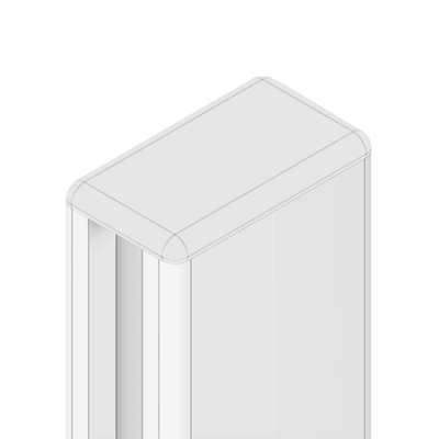 60-040-2 MODULAR SOLUTIONS POLYAMIDE PART END CAP 32MM X 18.5MM LIGHT GRAY